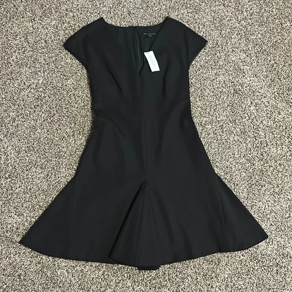 Banana Republic | Dresses | Nwt Banana Republic Black V Neck Cap Sleeve Fit  Flare Mini Dress | Poshmark
